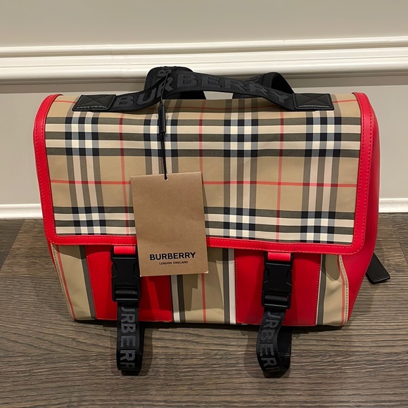 Burberry Check Stripe Kids Satchel - Picture 1 of 5